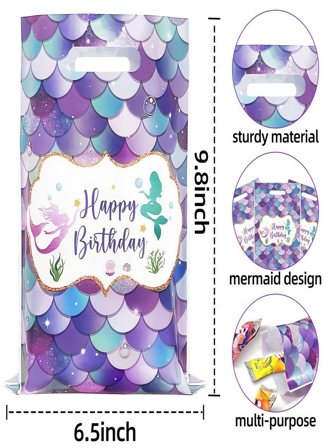 DaiUni 30 PCS Mermaid Birthday Goodie Bags Party Favor Bags Treat Bag with Handles for Kids Girls Mermaid Birthday - Image 2
